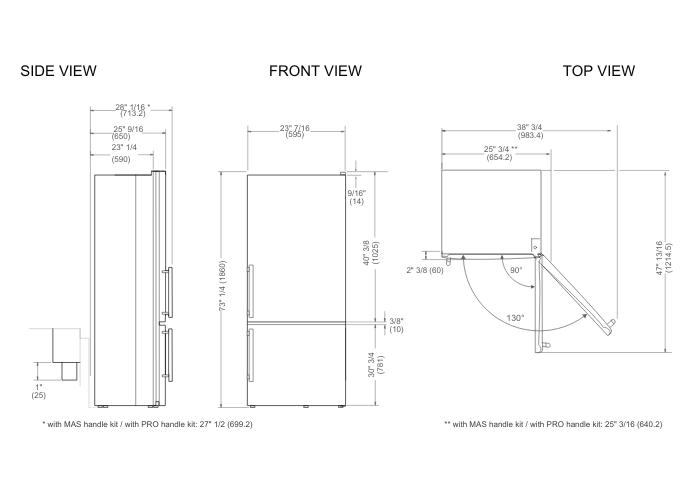 24 inch freestanding bottom mount | Bertazzoni